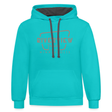 Load image into Gallery viewer, Contrast Hoodie - scuba blue/asphalt
