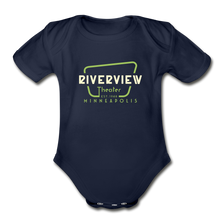 Load image into Gallery viewer, Organic Short Sleeve Baby Bodysuit - dark navy