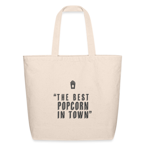 Popcorn Tote Grey Logo - natural